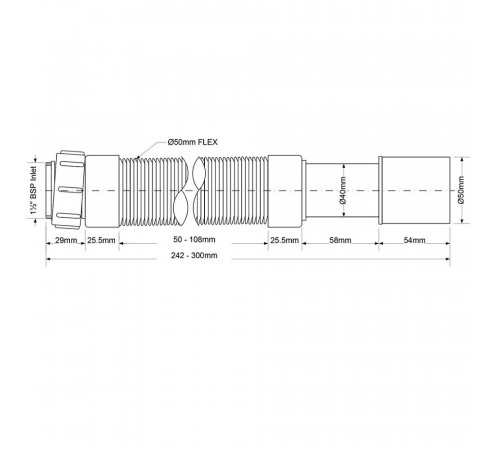 Сифон гофрированный McAlpine 1 1/2х40/50 мм (MRMF2-03) Сифон гофрированный McAlpine 1 1/2х40/50 мм (MRMF2-03)