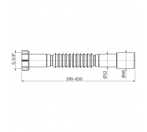 Сифон гофрированный Alcadrain 1 1/4х32/40 мм белый (A750) Сифон гофрированный Alcadrain 1 1/4х32/40 мм белый (A750)