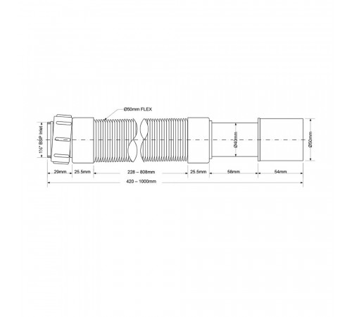 Сифон гофрированный McAlpine 1 1/2х40/50 мм (MRMF2)
