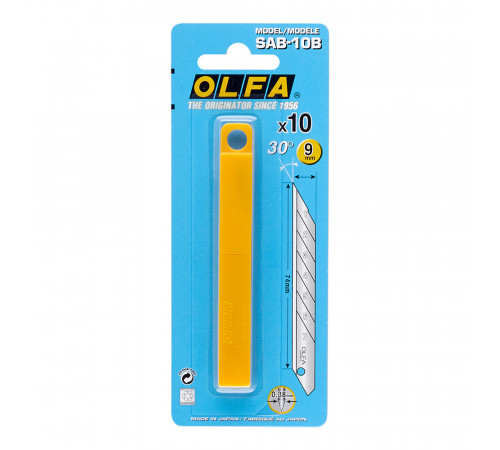 Лезвие для ножа Olfa 9 мм прямое (10 шт.) для графических работ Лезвие для ножа Olfa 9 мм прямое (10 шт.) для графических работ