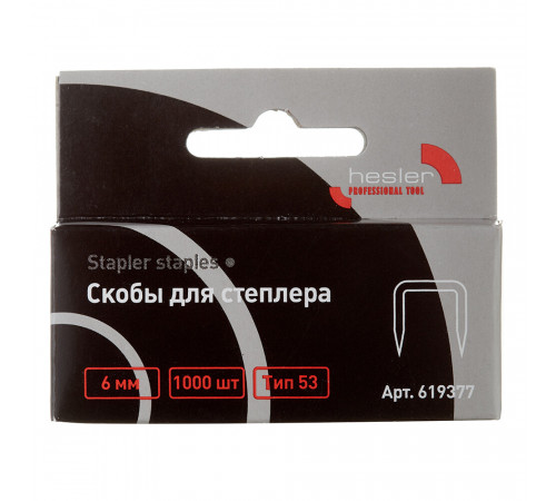 Скобы для степлера Hesler тип 53 6 мм (1000 шт.) Скобы для степлера Hesler тип 53 6 мм (1000 шт.)