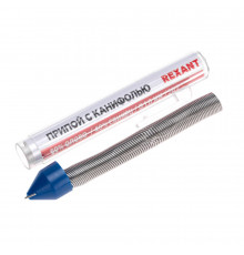 Припой Rexant d1, Sn60 Pb40 Flux 2.2% с канифолью 20 г (09-3103)