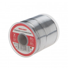 Припой Rexant d1 Sn60 Pb40 Flux 2.2% с канифолью 1000 г (09-3413)