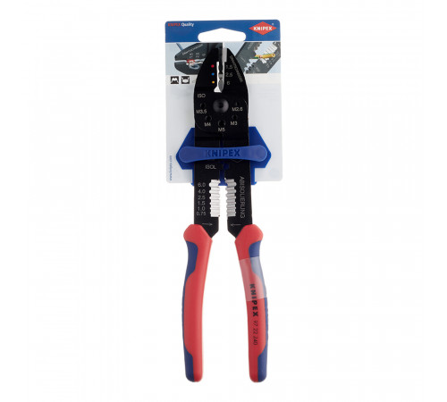 Пресс-клещи Knipex для обжима наконечников 0,5-6 кв.мм (KN-9722240SB) Пресс-клещи Knipex для обжима наконечников 0,5-6 кв.мм (KN-9722240SB)