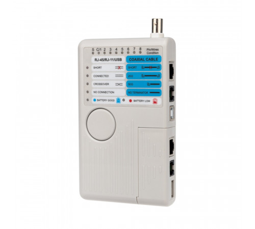 Тестер кабеля Rexant 3468 RJ-45/RJ-11/RJ-12/1394/USB/BNC (12-1003) Тестер кабеля Rexant 3468 RJ-45/RJ-11/RJ-12/1394/USB/BNC (12-1003)