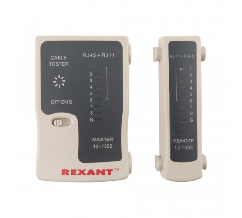 Тестер кабеля Rexant 468 RJ-45/RJ-11 (12-1006) Тестер кабеля Rexant 468 RJ-45/RJ-11 (12-1006)