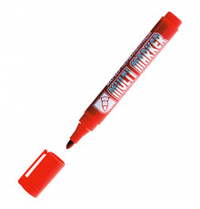 Маркер перманентный Crown Multi Marker красный грифель 3 мм