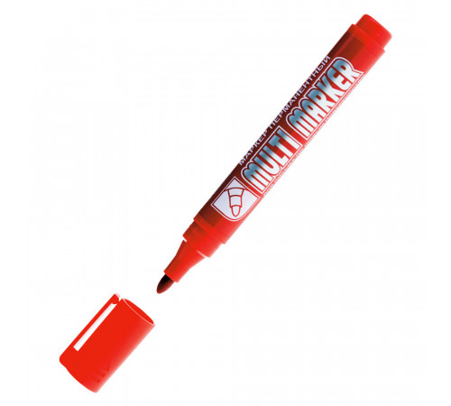 Маркер перманентный Crown Multi Marker красный грифель 3 мм Маркер перманентный Crown Multi Marker красный грифель 3 мм