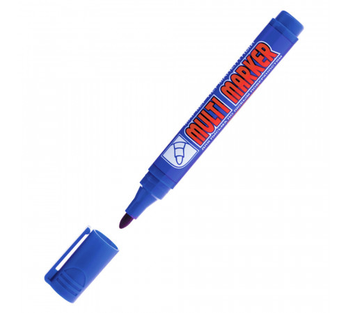 Маркер перманентный Crown Multi Marker синий грифель 3 мм Маркер перманентный Crown Multi Marker синий грифель 3 мм