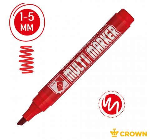 Маркер перманентный для разметки Crown Multi Marker Chisel красный грифель 5 мм Маркер перманентный для разметки Crown Multi Marker Chisel красный грифель 5 мм