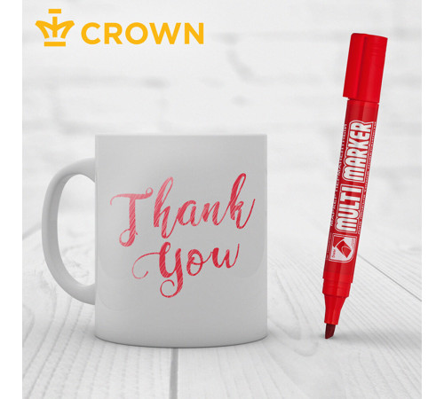 Маркер перманентный для разметки Crown Multi Marker Chisel красный грифель 5 мм Маркер перманентный для разметки Crown Multi Marker Chisel красный грифель 5 мм