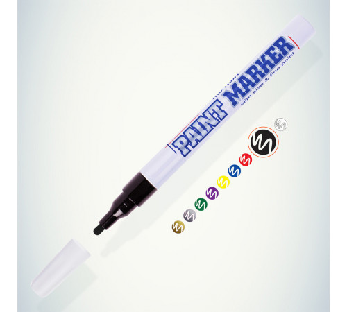 Маркер лаковый для промышленной графики MunHwa Paint Marker Slim черный грифель 2 мм Маркер лаковый для промышленной графики MunHwa Paint Marker Slim черный грифель 2 мм