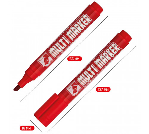 Маркер перманентный для разметки Crown Multi Marker Chisel красный грифель 5 мм Маркер перманентный для разметки Crown Multi Marker Chisel красный грифель 5 мм