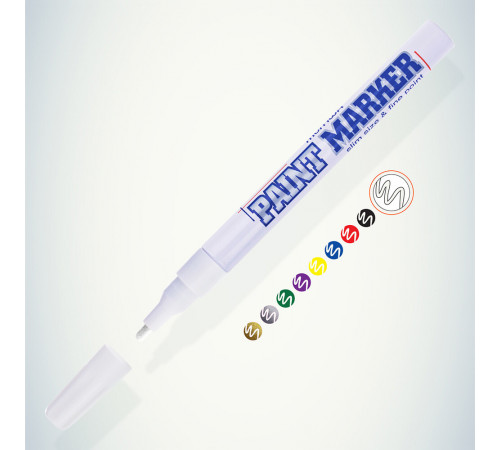 Маркер лаковый для промышленной графики MunHwa Paint Marker Slim белый грифель 2 мм Маркер лаковый для промышленной графики MunHwa Paint Marker Slim белый грифель 2 мм