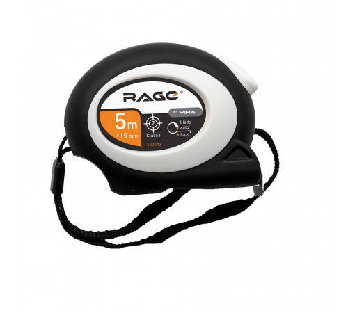 Рулетка Rage by Vira с покрытием soft-touch с автостопом 5 м x 19 мм Рулетка Rage by Vira с покрытием soft-touch с автостопом 5 м x 19 мм