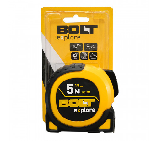 Рулетка Bolt eXplore с автостопом магнитная 5 м x 19 мм Рулетка Bolt eXplore с автостопом магнитная 5 м x 19 мм