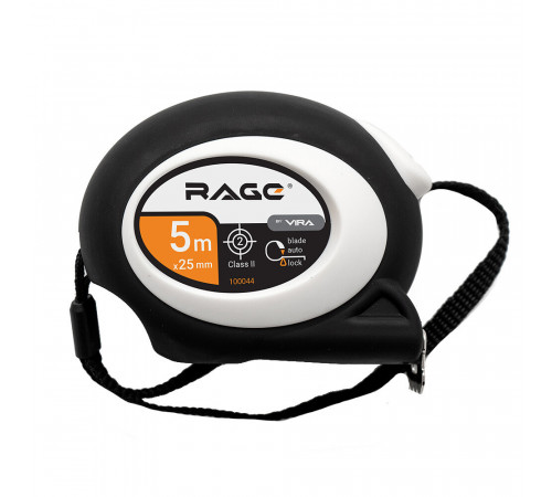 Рулетка Rage by Vira с покрытием soft-touch с автостопом 5 м x 25 мм Рулетка Rage by Vira с покрытием soft-touch с автостопом 5 м x 25 мм