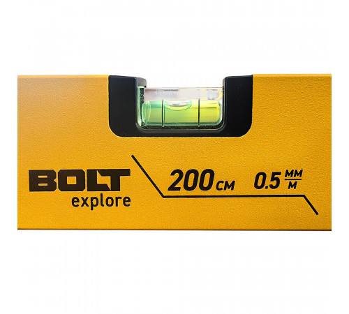 Уровень пузырьковый Bolt eXplore 200 см 3 глазка коробчатый Уровень пузырьковый Bolt eXplore 200 см 3 глазка коробчатый