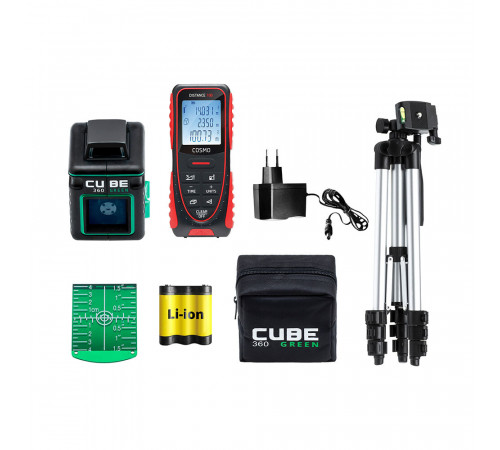 Уровень лазерный Ada Cube 360 Green Professional Edition (А00680) со штативом и дальномером Уровень лазерный Ada Cube 360 Green Professional Edition (А00680) со штативом и дальномером