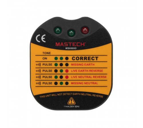 Тестер Mastech MS6860D розеток (13-1260) Тестер Mastech MS6860D розеток (13-1260)