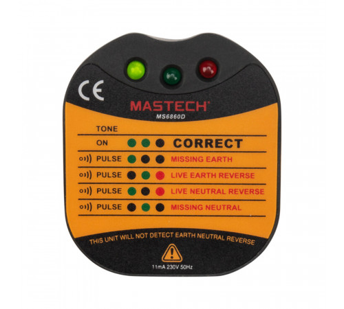 Тестер Mastech MS6860D розеток (13-1260) Тестер Mastech MS6860D розеток (13-1260)