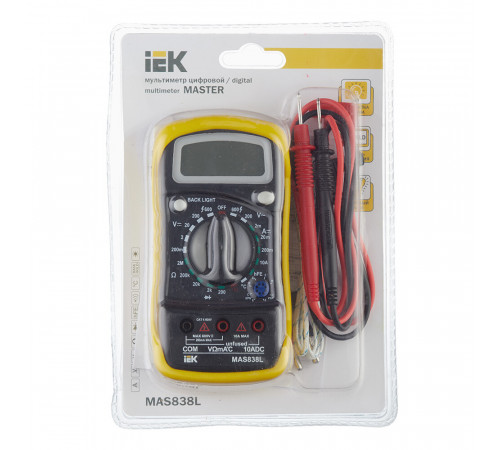 Мультиметр портативный IEK Master MAS838L (TMD-3L-838) Мультиметр портативный IEK Master MAS838L (TMD-3L-838)