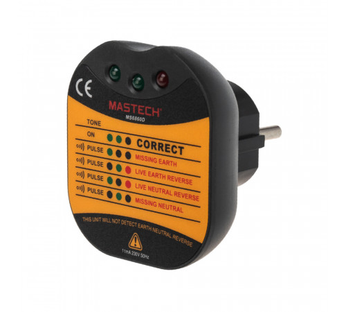 Тестер Mastech MS6860D розеток (13-1260) Тестер Mastech MS6860D розеток (13-1260)