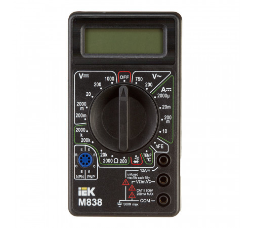Мультиметр портативный IEK Universal M838 (TMD-2S-838) Мультиметр портативный IEK Universal M838 (TMD-2S-838)