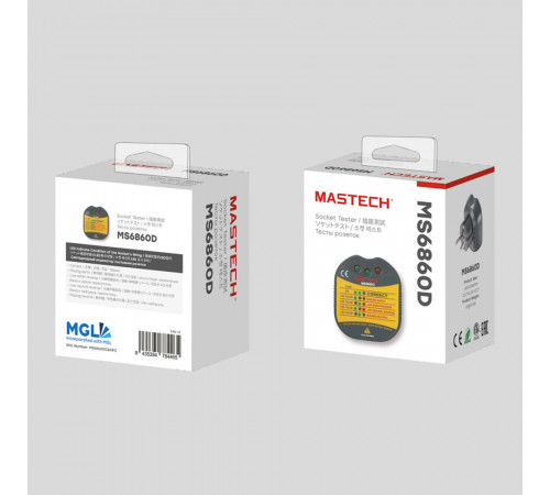 Тестер Mastech MS6860D розеток (13-1260) Тестер Mastech MS6860D розеток (13-1260)
