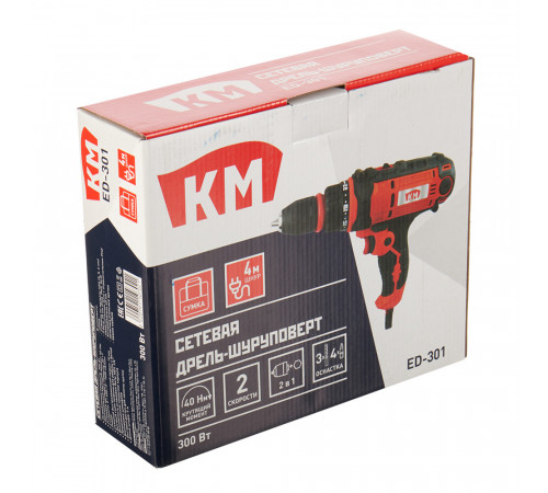 Дрель-шуруповерт КМ ED-301 300 Вт Дрель-шуруповерт КМ ED-301 300 Вт