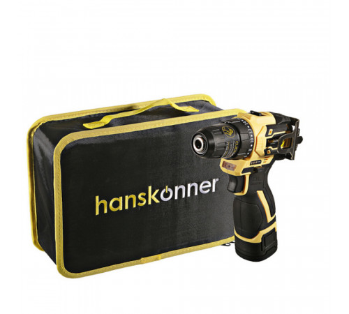 Дрель-шуруповерт аккумуляторная бесщеточная Hanskonner Platinum HCD1645BLC 14,4 В 2 Ач Li-Ion 2 АКБ и ЗУ