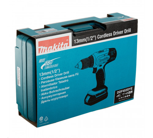 Дрель-шуруповерт аккумуляторная Makita LXT DDF453SYE 18 В 1,5 Ач Li-Ion 2 АКБ и ЗУ Дрель-шуруповерт аккумуляторная Makita LXT DDF453SYE 18 В 1,5 Ач Li-Ion 2 АКБ и ЗУ