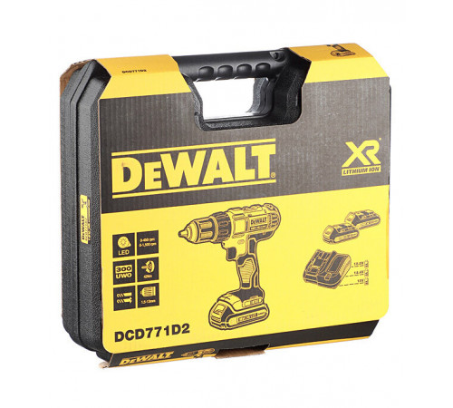 Дрель-шуруповерт аккумуляторная DeWalt 18 В 2 Ач Li-Ion 2 АКБ и ЗУ (DCD771D2-QW) Дрель-шуруповерт аккумуляторная DeWalt 18 В 2 Ач Li-Ion 2 АКБ и ЗУ (DCD771D2-QW)