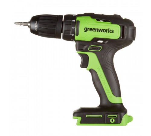 Дрель-шуруповерт аккумуляторная бесщеточная Greenworks GD24AG 24 В без АКБ и ЗУ (3704007) Дрель-шуруповерт аккумуляторная бесщеточная Greenworks GD24AG 24 В без АКБ и ЗУ (3704007)