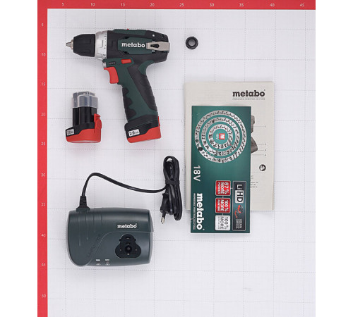 Дрель-шуруповерт аккумуляторная Metabo PowerMaxx BS 12 В 2 Ач Li-Ion 2 АКБ и ЗУ (600080500) Дрель-шуруповерт аккумуляторная Metabo PowerMaxx BS 12 В 2 Ач Li-Ion 2 АКБ и ЗУ (600080500)