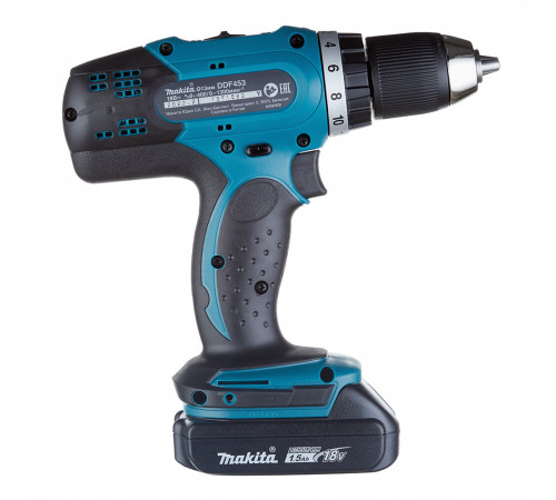 Дрель-шуруповерт аккумуляторная Makita LXT DDF453SYE 18 В 1,5 Ач Li-Ion 2 АКБ и ЗУ Дрель-шуруповерт аккумуляторная Makita LXT DDF453SYE 18 В 1,5 Ач Li-Ion 2 АКБ и ЗУ