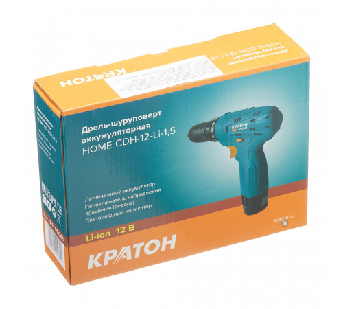 Дрель-шуруповерт аккумуляторная Кратон Home CDH-12-Li-1,5 12 В 1,3 Ач Li-Ion 1 АКБ и ЗУ (3 11 01 061) Дрель-шуруповерт аккумуляторная Кратон Home CDH-12-Li-1,5 12 В 1,3 Ач Li-Ion 1 АКБ и ЗУ (3 11 01 061)