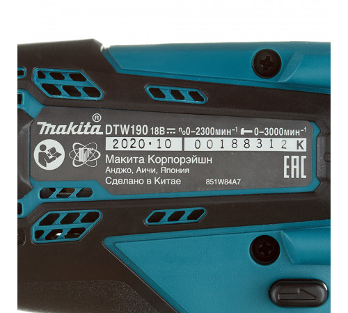 Гайковерт ударный аккумуляторный Makita LXT DTW190Z 18 В без АКБ и ЗУ Гайковерт ударный аккумуляторный Makita LXT DTW190Z 18 В без АКБ и ЗУ