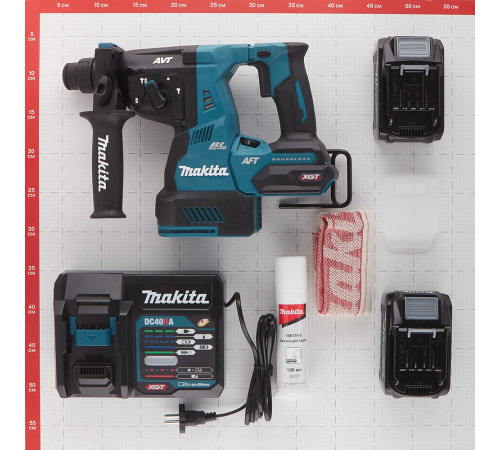 Перфоратор аккумуляторный Makita 40 В 2,8 Дж 2х4Ач Li-Ion SDS-plus 2 АКБ и ЗУ (HR001GM201) Перфоратор аккумуляторный Makita 40 В 2,8 Дж 2х4Ач Li-Ion SDS-plus 2 АКБ и ЗУ (HR001GM201)