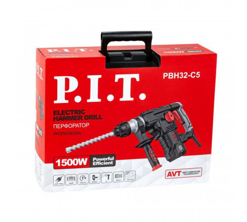 Перфоратор электрический P.I.T. 1500 Вт 6 Дж SDS-plus (PBH32-C5) Перфоратор электрический P.I.T. 1500 Вт 6 Дж SDS-plus (PBH32-C5)