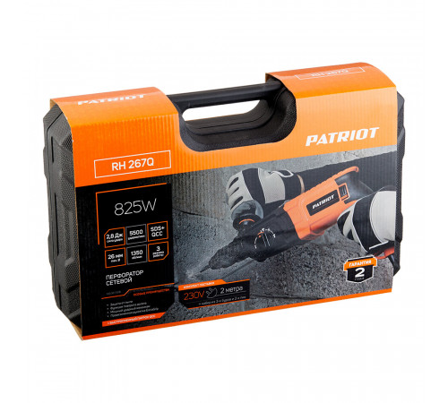 Перфоратор электрический Patriot RH 267Q 825 Вт 2,8 Дж SDS-plus (140301328) Перфоратор электрический Patriot RH 267Q 825 Вт 2,8 Дж SDS-plus (140301328)