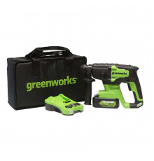 Перфоратор аккумуляторный Greenworks GD24SDS2K4 24 В 2 Дж 1х4Ач Li-Ion SDS-plus с АКБ и ЗУ (3803007UB)