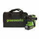 Перфоратор аккумуляторный Greenworks GD24SDS2K4 24 В 2 Дж 1х4Ач Li-Ion SDS-plus с АКБ и ЗУ (3803007UB)