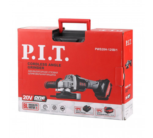 Шлифмашина угловая аккумуляторная P.I.T. PWS20H-125B/1 29В Li-Ion d125 мм 1 АКБ и ЗУ Шлифмашина угловая аккумуляторная P.I.T. PWS20H-125B/1 29В Li-Ion d125 мм 1 АКБ и ЗУ