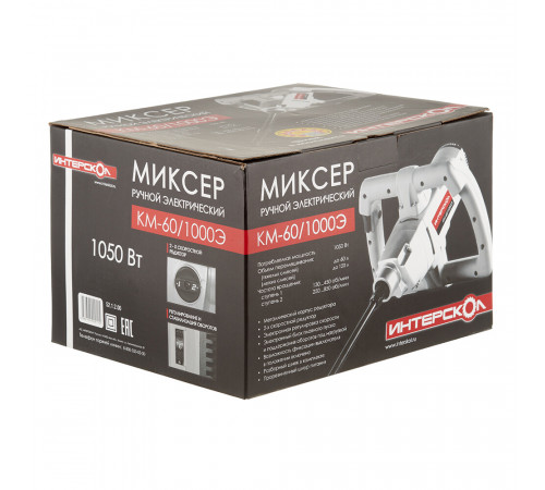 Дрель-миксер электрическая Интерскол КМ-60/1000Э 1050 Вт (52.1.2.00)