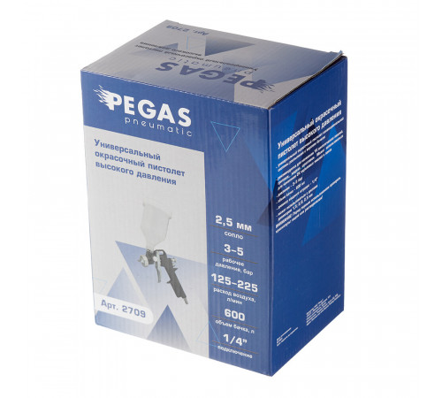 Краскопульт пневматический Pegas Pneumatic 1/4 0,6 л (2709)