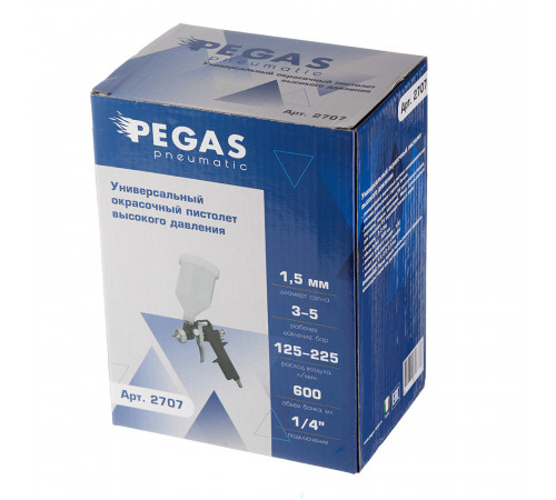 Краскопульт пневматический Pegas Pneumatic 1/4 0,6 л (2707) Краскопульт пневматический Pegas Pneumatic 1/4 0,6 л (2707)