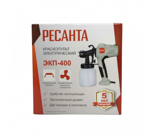 Краскопульт электрический Ресанта ЭКП-400 400 Вт 0,8 л (75/17/1) Краскопульт электрический Ресанта ЭКП-400 400 Вт 0,8 л (75/17/1)