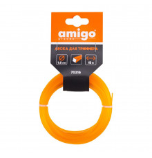 Леска для триммера Amigo квадрат 1,6 мм х 15 м оранжевая (70216)
