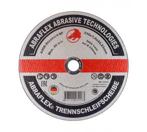 Круг отрезной по металлу Abraflex 230х22х1,6 мм (А230162223/30063) Круг отрезной по металлу Abraflex 230х22х1,6 мм (А230162223/30063)